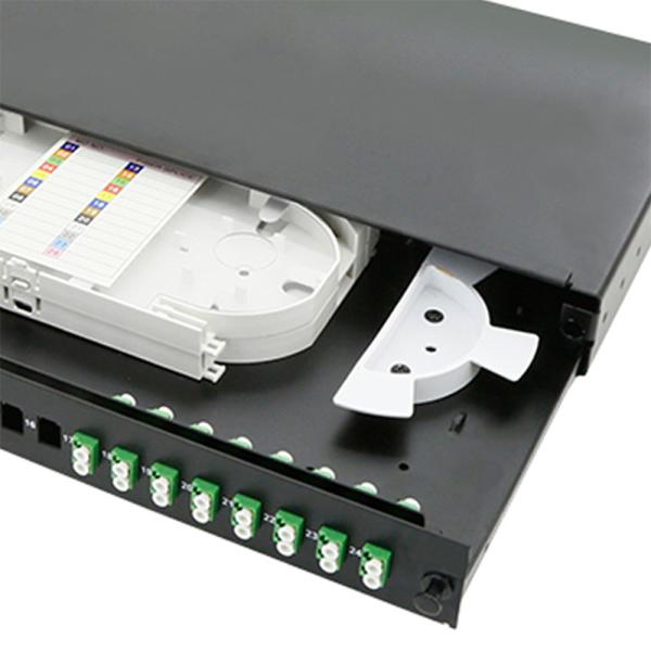 FTTX 1U 19" LC Duplex Fiber Optic Patch Panel Single Mode 24 Port
