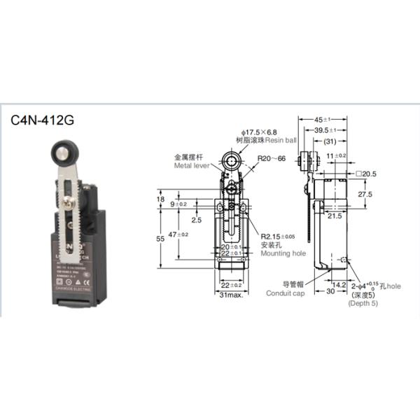 300V Rated Insulation Voltage Elevator Limit Switch Parts Above 100MΩ