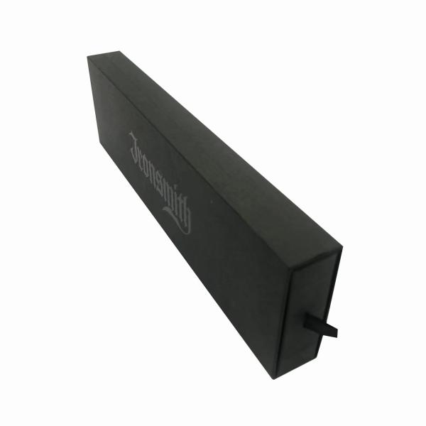 Recyclable Black Drawer Packaging Box Black Kraft Paper Gift Boxes Customized