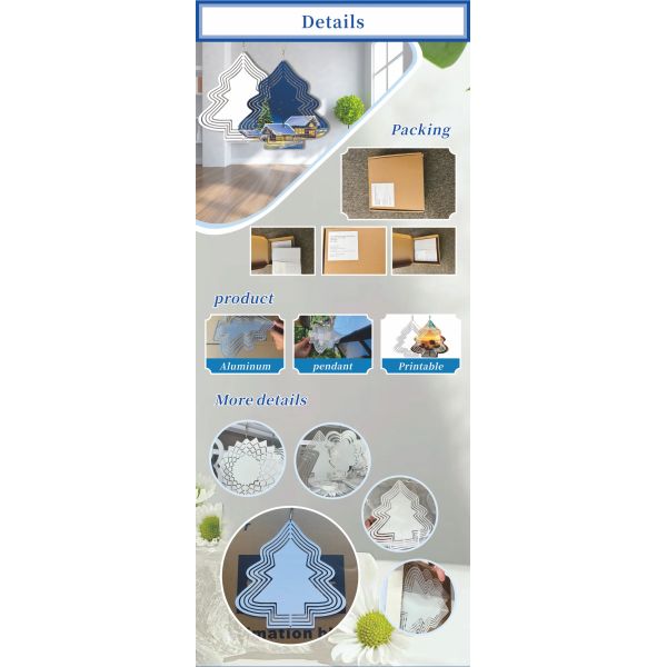 Sublimation Christmas Tree Shape Wind Spinners Double Sides Printing Sublimation Metal Blanks Wind Spinners for Garden Decor