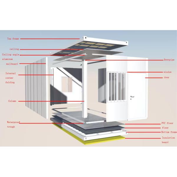 Multistory Customized Design Easy Install Tiny Modular Prefab Detachable Homes 20/40 ft PVC Board Floor Container House