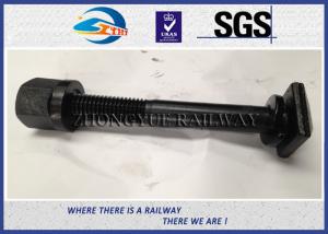 Quality Square Shape Railway Fastener Bolts , Nuts Matching With Washer / Coating Black for sale