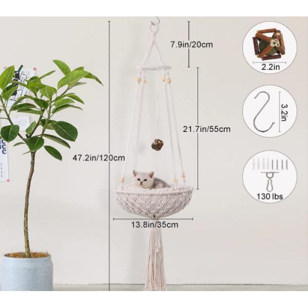 Cat Hammock Macrame Cat Basket Bed For Cats