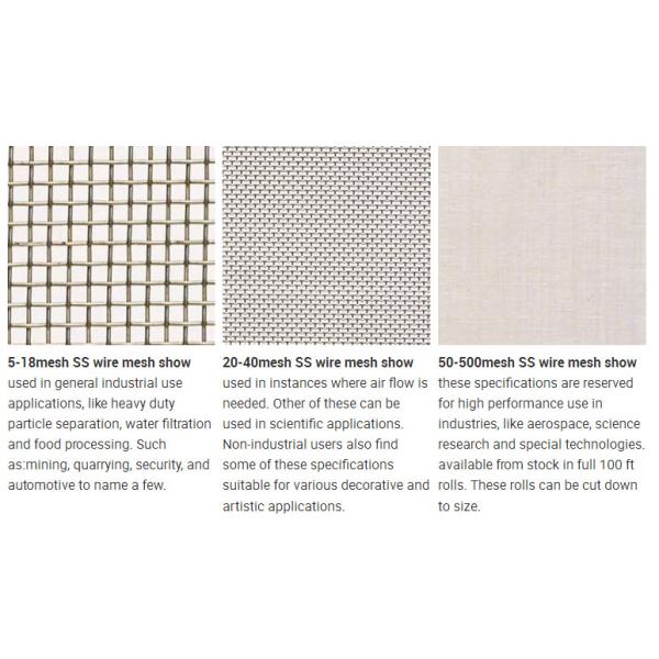 30 Micron Stainless Steel Woven Wire Mesh , Square 50 Mesh Filter Screen
