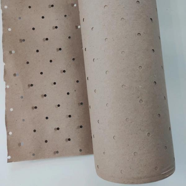 Triangular Perforated Kraft Paper Cover 120gsm Brown Packaging Roll