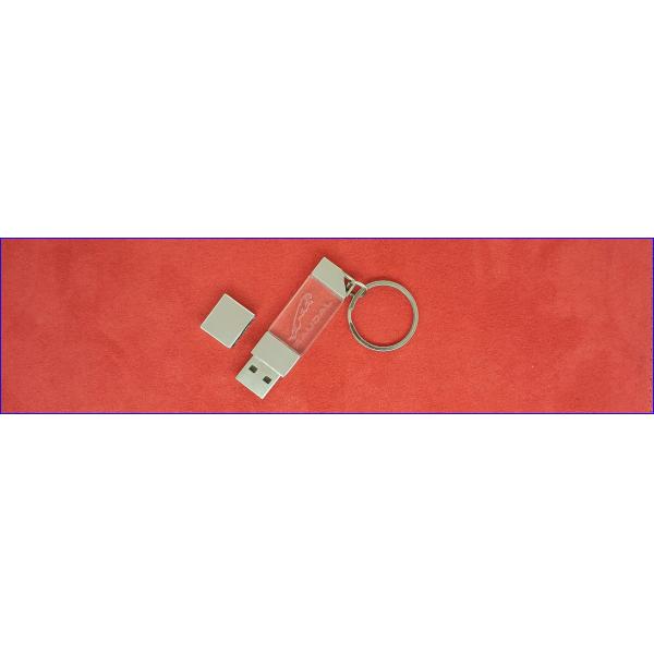Crystal 64GB USB Flash Disk 360 Degree Logo Viewing Key Ring Attach