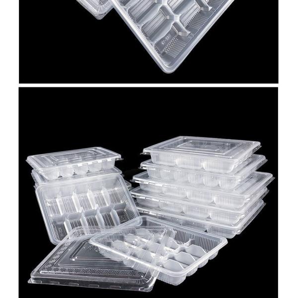 Transparent Dumpling Box Disposable Bowl with Pillar Design and Eco-friendly PP Material for Storing and Dividing Dumplings
