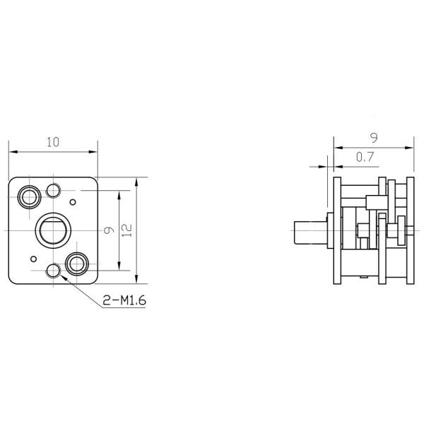 10*12mm Polygon Stepper Motor Gear Reducer Customized Shaft