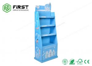 Quality Customized Logo Printed Folding Pos Cardboard Floor Display Stands For Supermarket for sale