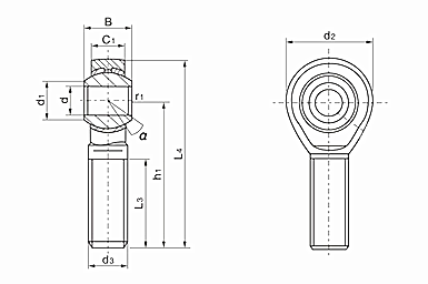 Internal Stainless Steel Ball Joint Rod Ends , Threaded Ball Joint Ends Industrial