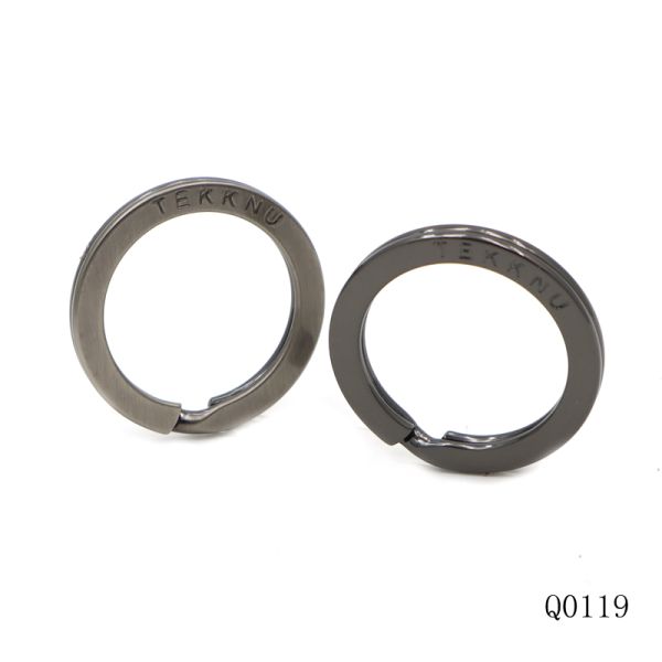 Matte Black Split Key Ring 25mm Split Rings For Keyrings , Keychain Ring