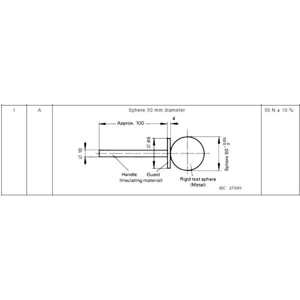 Professional IP Testing Equipment IEC 60529 Test Sphere With Handle 50mm