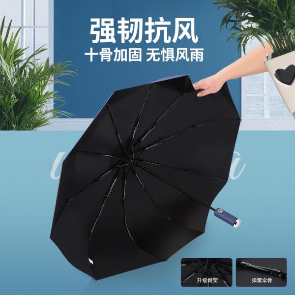 Adults Windproof LED Flashlight Umbrella with Pongee Panel Material and Strong Frame
