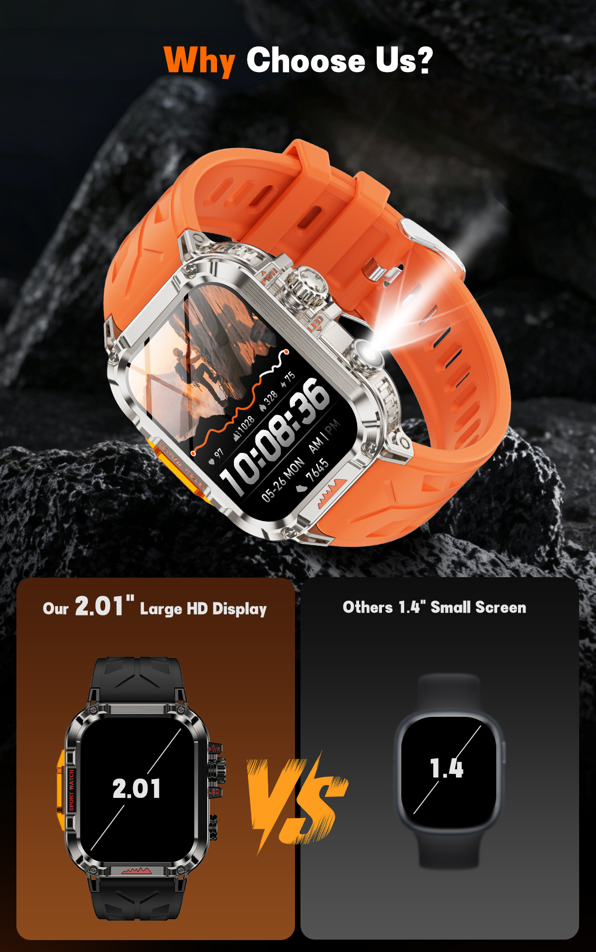 KR100 SupportsAI voice assistant, Bluetooth call making function, built-in 4 mini games, calculator