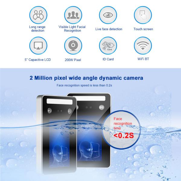 2.5m Biometric Attendance System Face Recognition Time Attendance Device