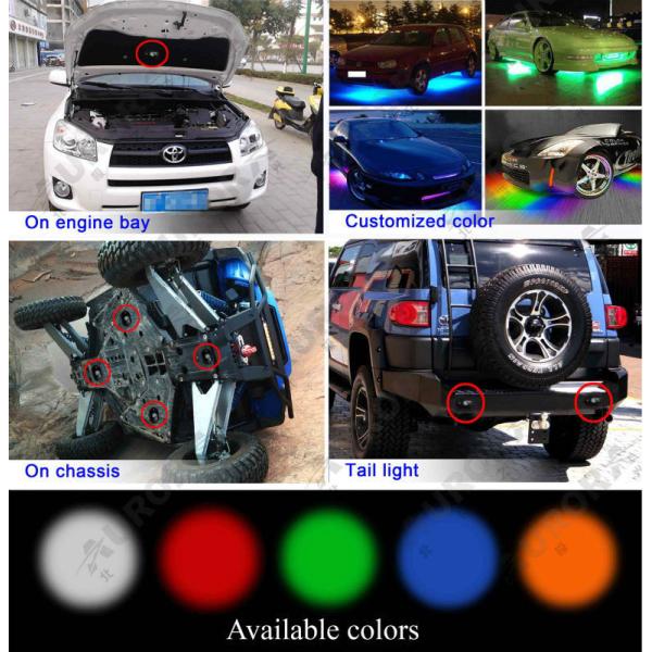 4 Pods RGB LED Rock Security Lights with Bluetooth Controller for Music Mode , Flashing
