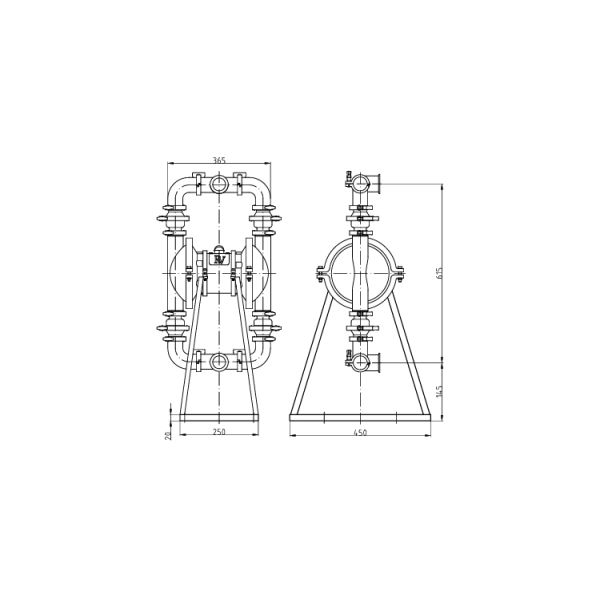 Pneumatic Power Source Self-Priming Low Pressure Diaphragm Pump for Clean Water