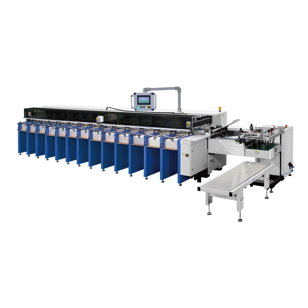 Horizontal Paper Collator criss cross delivery counting stacking inline finishing connection