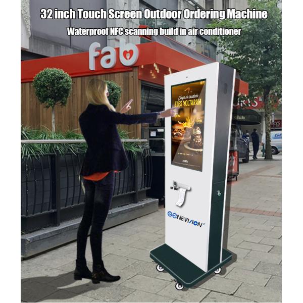 32 Inch Outdoor Floor Stand Self Order Kiosk With NFC QR Code Scanner