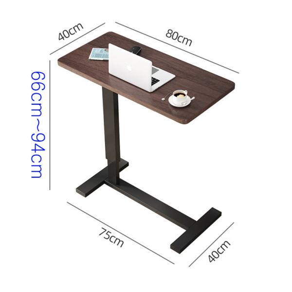 C Shape Computer Table with Wheel Sofa Bed Side Folding Platform Heavy Duty Wooden Rack For Snack Adjustable Height