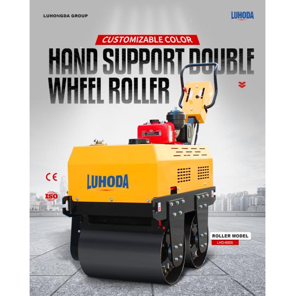High Quality Road Compactor Double Drum Mini Walk Behind Vibratory Road Roller With Parts