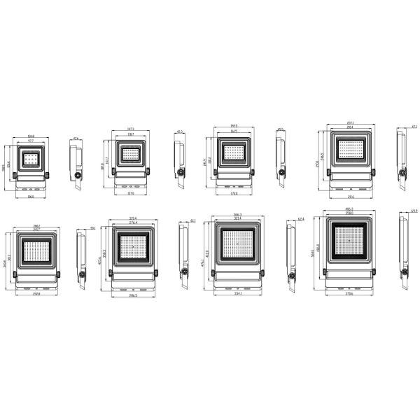 IP66 Waterproof LED Flood Light With Motion Sensor CCT Power Adjustable For Outdoor Lighting
