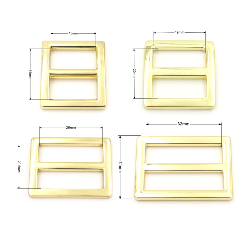 32mm Custom engraving brand logo metal rectangular buckle for bag strap