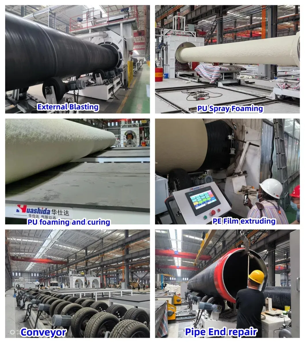 Polyurethane spraying foam preinsulated steel pipe making machine