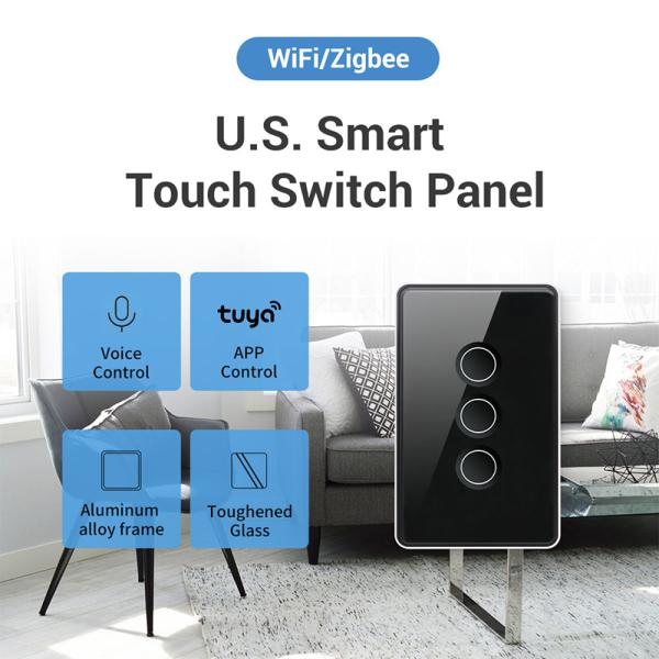 10A 4 Gang Zigbee Switch 120*74mm Smart Home Wall Light Switch