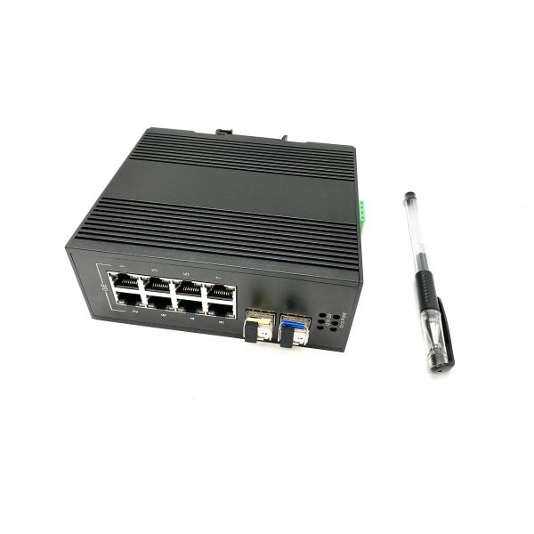 Gigabit Managed Industrial Ethernet Switch , Industrial PoE Switch 8 Port