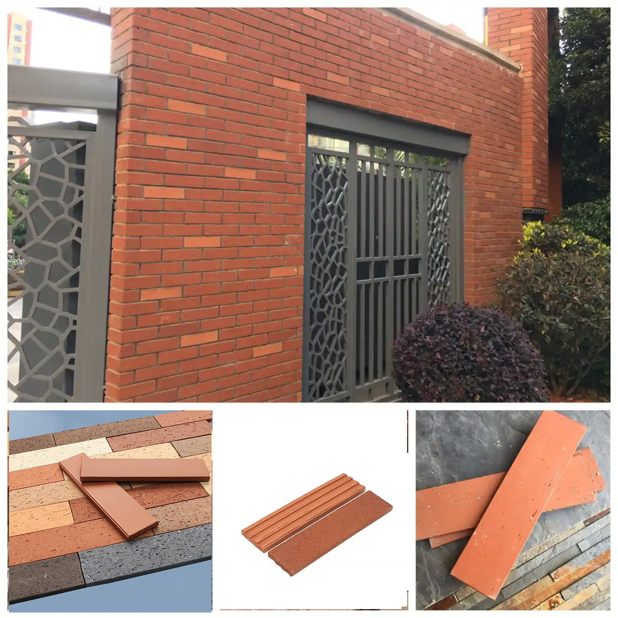 Split Wall Facing Bricks Terracotta L-Shape Thin Brick Slips Decorative Corner Brick Veneer for Pillar & Wall Angles