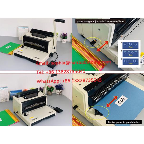 Dia4mm Hole PVC Coil Punching Binding Machine With Handle
