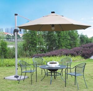 China Aluminum 150cm Double Patio Umbrella Beach Sunshade Umbrella Remote Control Parasol on sale