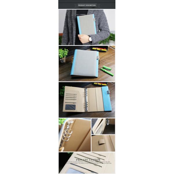 Easy Bring Ring Binder Organizer / Loose Leaf Leather Day Planner 80 Sheets