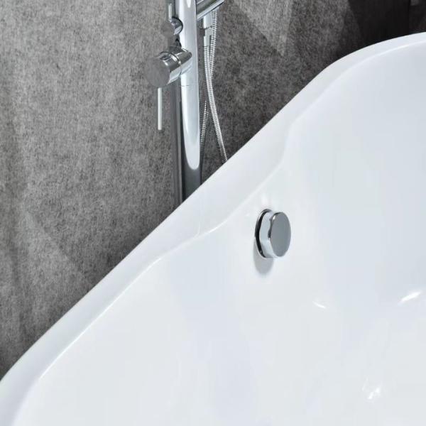 Custom Square Acrylic Freestanding Soaking Bathtub With Armrest