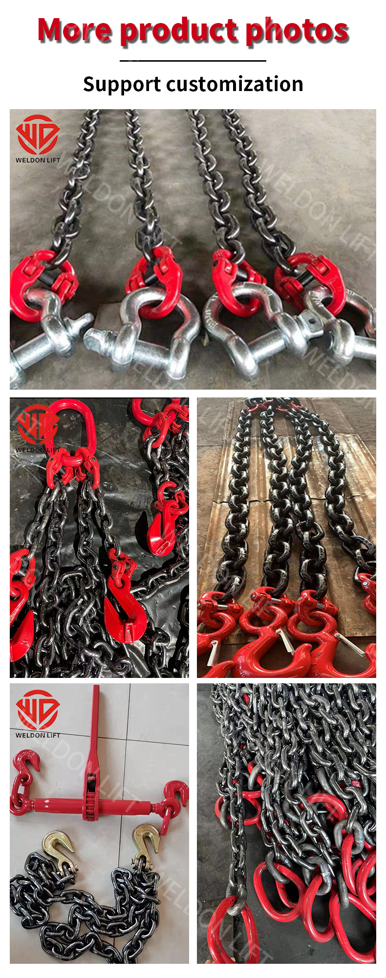 Length Adjustable Lifting Chain Sling With Hooks