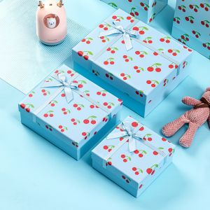 Rectangular Creative Gift Box With Bow Top And Bottom Lid Gift Packaging