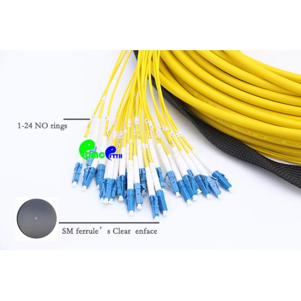 Pre Terminated Fiber Optic Patch Cables 24F SM 9 / 125 LC - LC With Pulling Eye / Pulling Hook