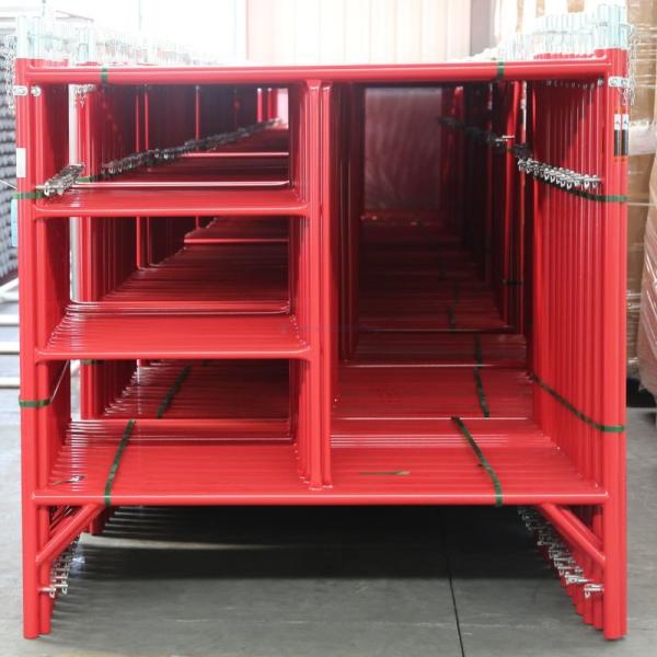 Construction Materials H Frame Scaffolding System Step Style Yellow Pre-Galvanized Q235 Steel
