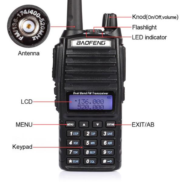 128 Channels UV-82 Handheld Walkie Talkie
