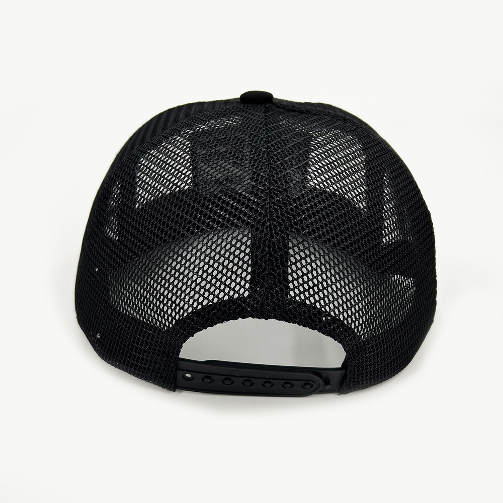 Flat Mesh Custom Embroidery Trucker Hats Brim Full Snapback Snapback Cap