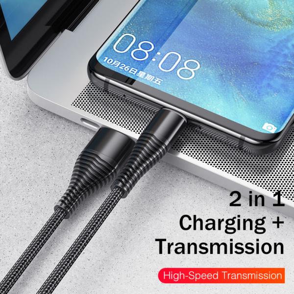 0.5m 1.2m 3A Type C Nylon Braided Fast Charging USB Cable