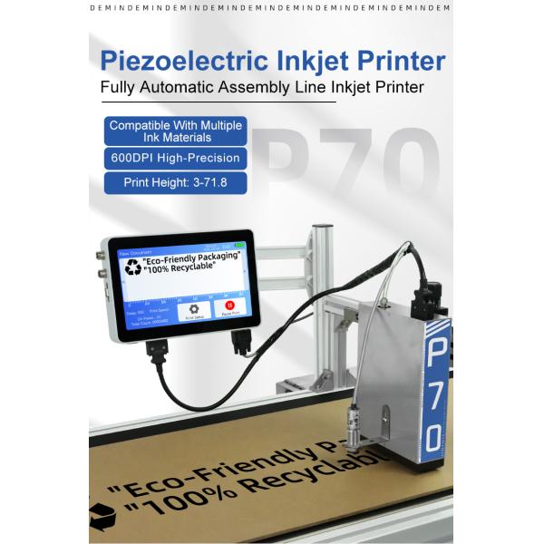 Portable Industrial Automatic Inkjet Printer Handheld Marking & Packaging Coding Machine with XP600 Print Head & for Solvent Ink