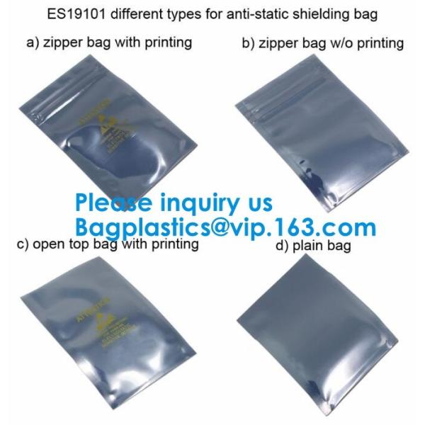 Aluminium Plastic Antistatic Zip lockk Esd Shielding Electronic Packaging Pet Bag With Zip,Black Conductive Bag, Grid bag