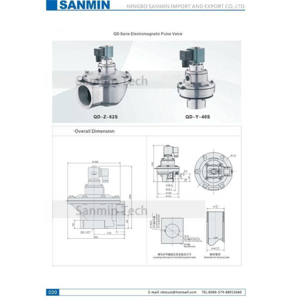 QD-Y- 40S / 50S / 62S Pneumatic Pulse Valve SBFEC Similar Type Embedded