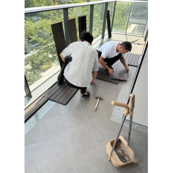 Labor Saving WPC DIY Tiles Easy Quick Outdoor Flooring Installation