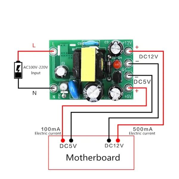 Standard Mounting Type AC-DC 110-220V Switching Power Supply Module with 6W Output Power