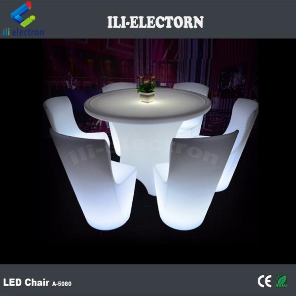 Modern Round Restaurant Illuminated LED Dinner Table