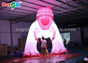 China 4m Pink Inflatable Dinosaur For Festive Decoration Damp Proof High Air Tightness on sale