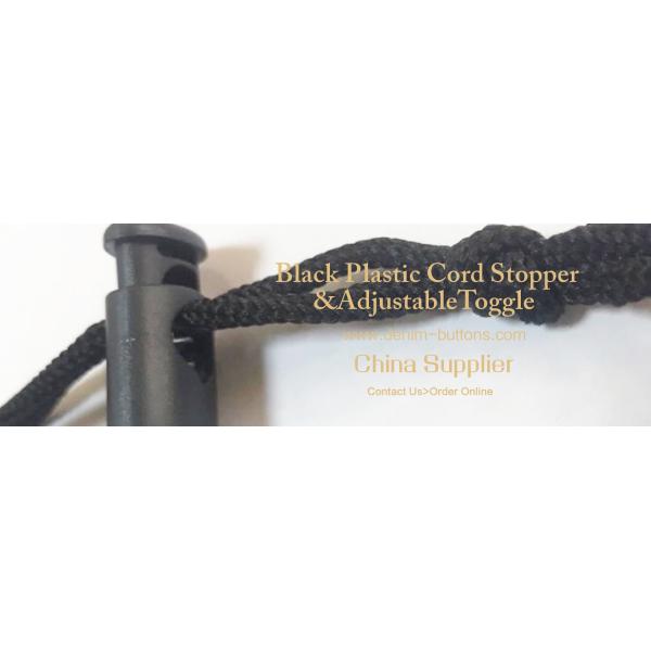 Plastic Stopper for Face Mask Black Elastic Cord Stopper/ Adjustable Toggle